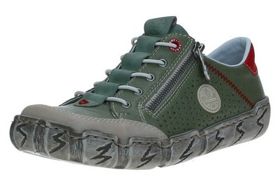 Rieker Damen Halbschuhe L0355-52 ginger/mint/mint/fla Grün