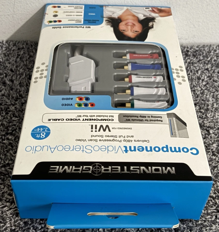 Monster: Component Cables Nintendo Wii/ U - A/V Stereo GameLink RARE NEW - Image 4 of 4