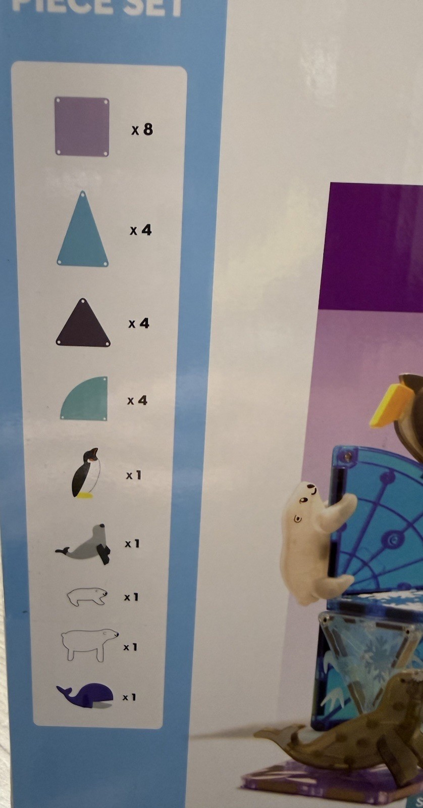 Magna-Tiles Arctic Animals 25-Piece Set - 3D magnetic building tiles, Clear Colo