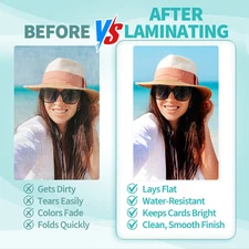 100 Pack Thermal Laminating Pouches, 5mil Laminating Sheets, 2.5 x 4.25 Inche...