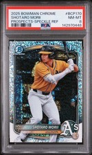 2025 BOWMAN CHROME PROSPECTS SPECKLE REFRACTOR SHOTARO MORII 254/299 PSA 8