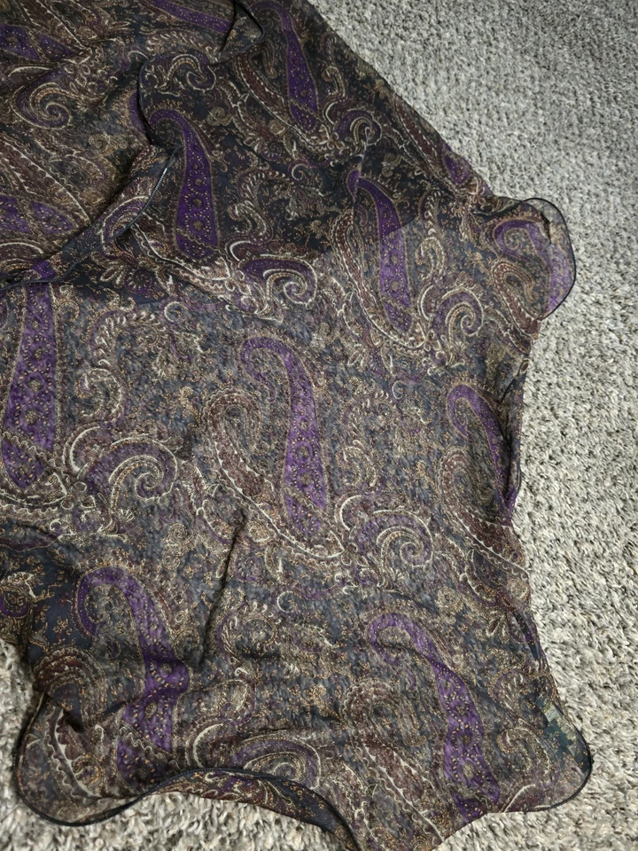 Bufanda larga vintage para mujer Ralph Lauren cachemira etiqueta verde transparente Foto 2 de 4