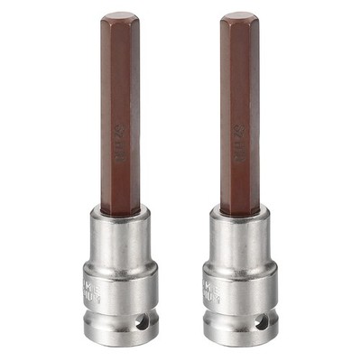 2 Stück Sechskantbuchse H10 1/2\'' Antrieb 4\'' Länge Stahl S2 für CR-V Sockel