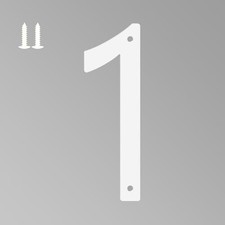 4 Inch White House Numbers for Outside, Metal Letters for Outdoor Signs White 1