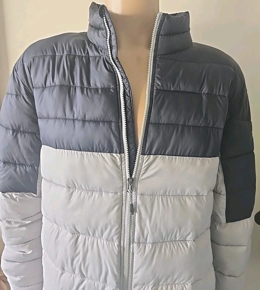 Columbia Mens Winter Coat XXL Blk Gry Full Zip Puffer Insulated Outdoors Coat