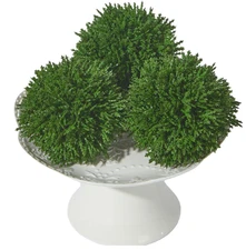 3 Pcs Real Touch Cedar Topiary Boxwood Balls 4" Farmhouse Decor
