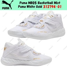 Puma MB05 Basketball Mist Puma White Gold 312794-01 Men's Size