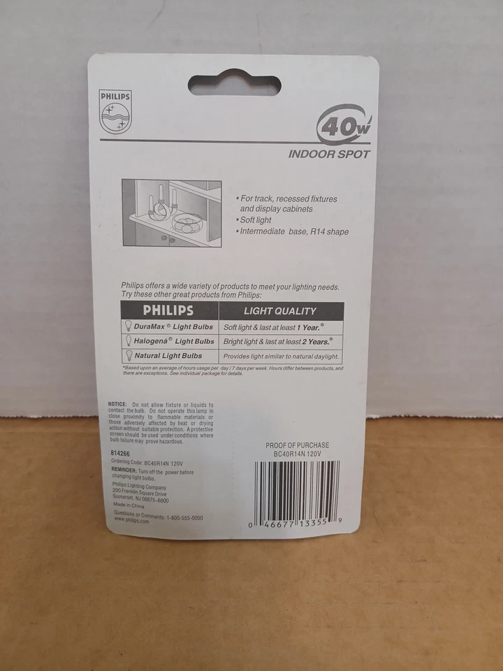 Philips 40w Indoor Spot FROST R14 Light Bulb Medium Base 250 Lumen - Image 4 of 4