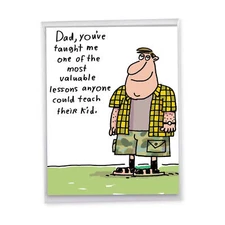1 Jumbo Funny Father's Day Greeting Card - Valuable Lesson J1542FDG
