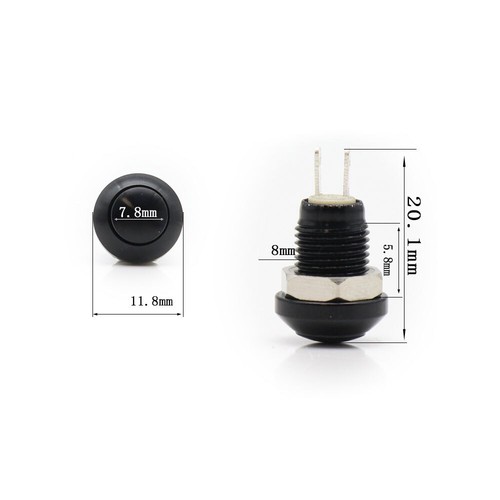1 Piece Universal 8mm Mini 2Pin Metal Momentary Push Button Switch Waterproof - Picture 3 of 11