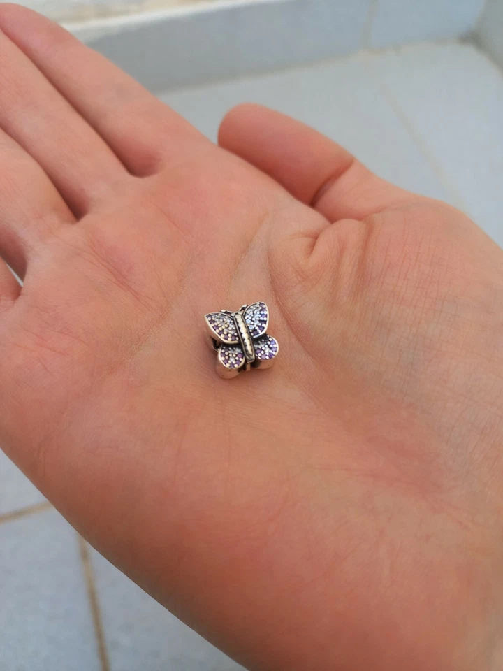 Authentic Pandora Sparkling Butterfly Cubic Zirconia 791257ACZ Charm Retired - Immagine 3 di 4
