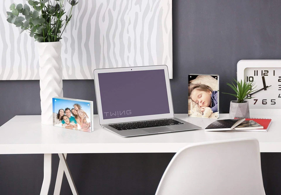 Paquete de 5 marcos de fotos acrílicos de acrílico imán horizontal acrílico de doble cara de 5 x 7 pulgadas Foto 3 de 4