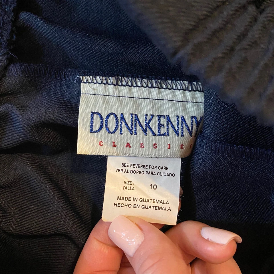 Pantalones DONNKENNY ~ Talla 10 ~ Azul ~ tiro alto ~ 28" entrepierna ~ cintura elástica Foto 3 de 4