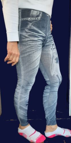 Leggings Jeans, women faded blue jean look w/ leg design by CHUNS NWOT. - Picture 3 of 8