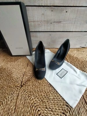 escarpins Gucci daim noir 37,5 - Photo 1/4