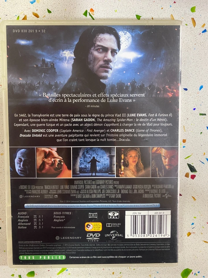 Dracula Untold DVD Luke Evans Sarah Gadon - Français English German Italian - Image 3 of 3