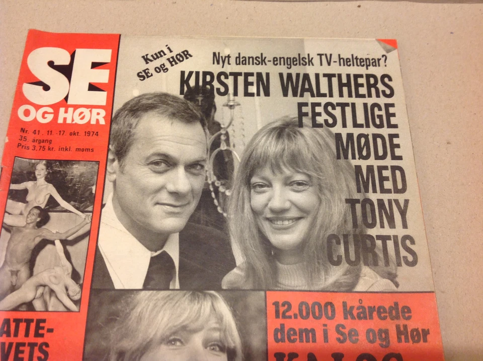 TONY CURTIS KIRSTEN WALTHER INTERVIEW FRONT COVER VINTAGE Danish Magazine 1974 - Image 2 of 4