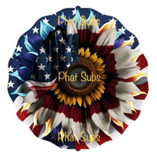 Sublimation Print Sunflower American Flag Ready to Press Heat Transfer