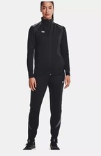 Under Armour Women's Warm-Up Jacket Sz Medium Black Full-Zip Jogging