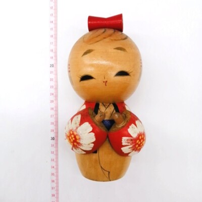 18cm Vintage Japanese Creative KOKESHI Doll – Hand-Painted by