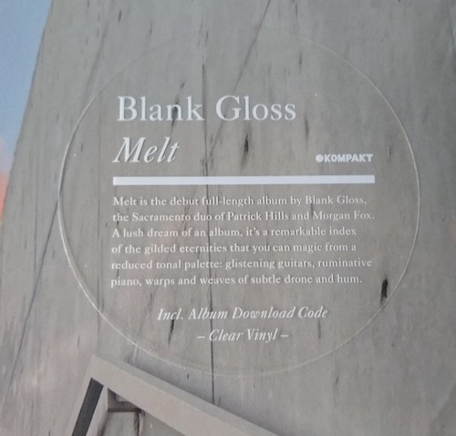 Blank Gloss – Melt - Clear Vinyl LP, Album, 2021 - NEW SEALED - Picture 2 of 3