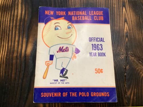 New York National League Baseball Club Oficial 1963 Mets Anuario Programa 50c - Imagen 1 de 23