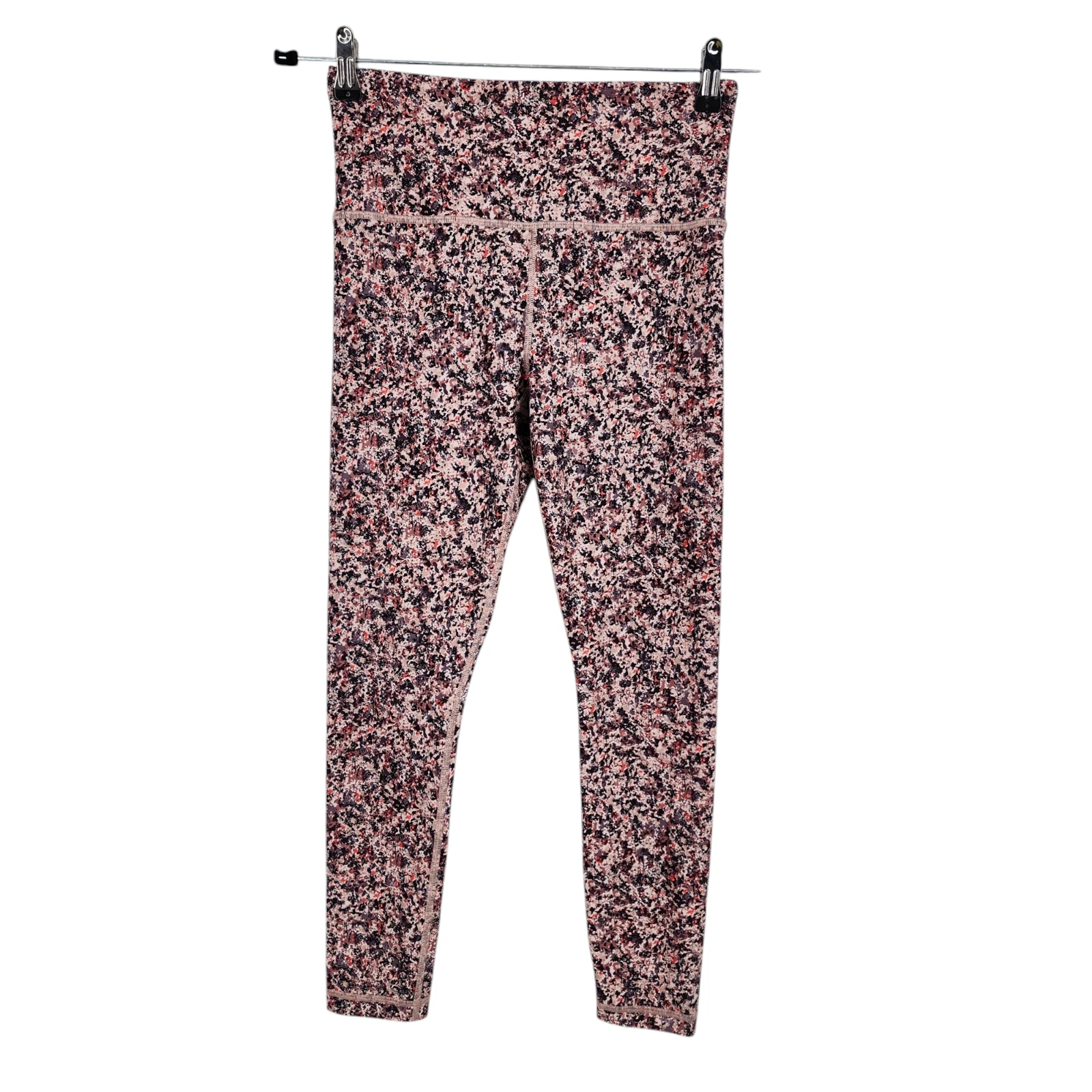 Athleta Elation 7/8 Pink Multicolor Tight Activewear Pull On Leggings Size Small