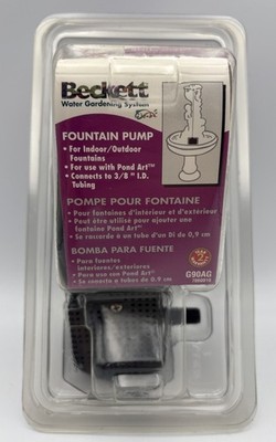 Beckett Fountain Pump: Indoor/Outdoor Fountains, For 3/8  ID Tubing, Sealed 