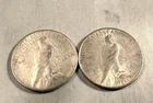 1923 & 1926 S Peace silver dollars in very good shape