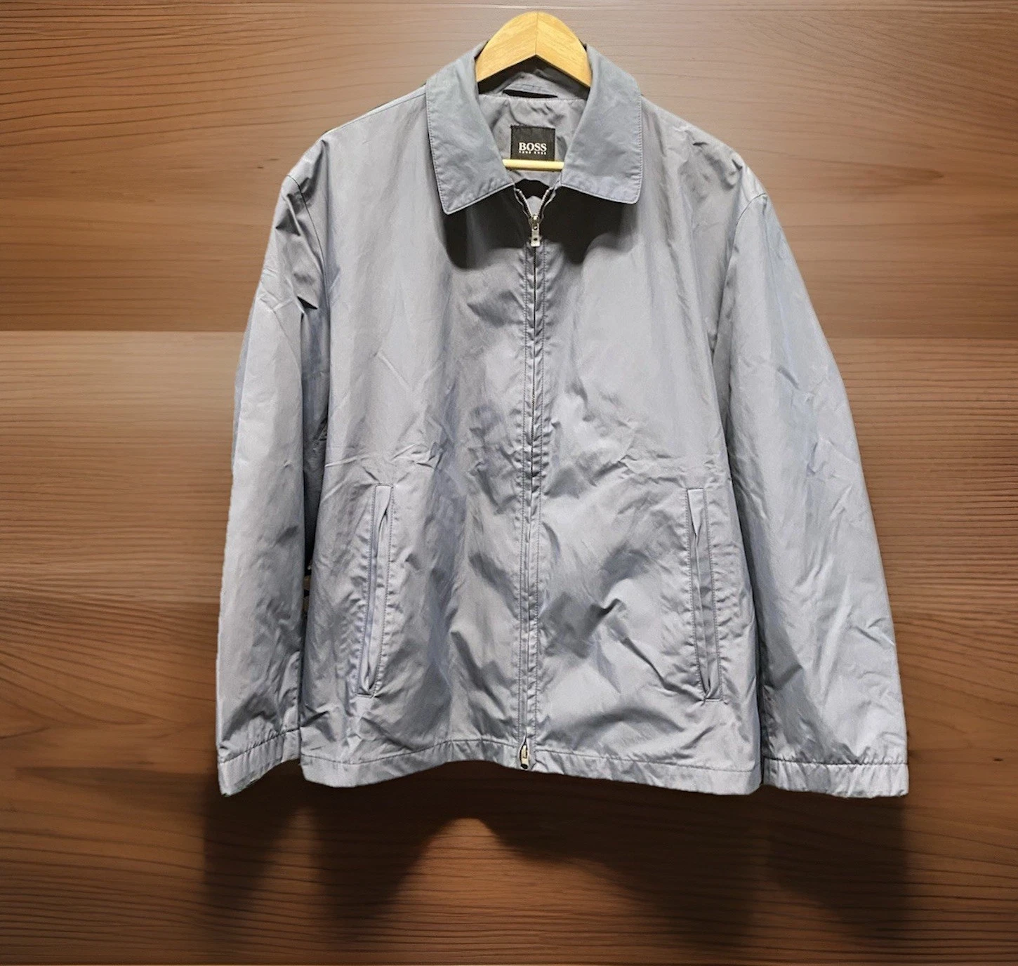 🌧️ Vintage Hugo Boss Rain Storm Jacket Size 50 Large Gray
