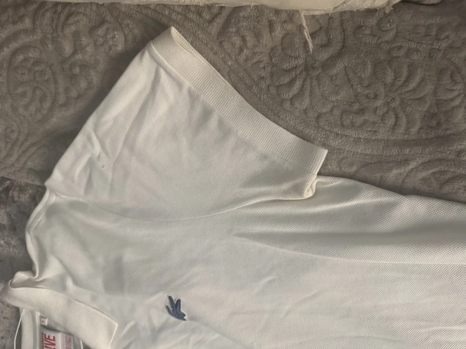 Lacoste Men's Short Sleeve Polo Shirt White Size 8 - Image 2 of 4