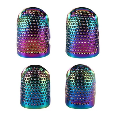 Copper Thimbles with Adjustable Protectors Set of 4 Hand Sewn Thimbles - Image 1 of 4
