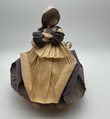 Vintage 1988 Nan's Corn Husk Doll Nurse Holding Baby