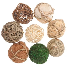 8 Pcs Tabletop Decorations Decorative Ball for Vase Rattan Style Ornaments