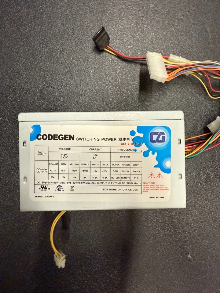 CODEGEN (CG-PXA4-2) 375W Max Switching Power Supply - Image 2 of 4