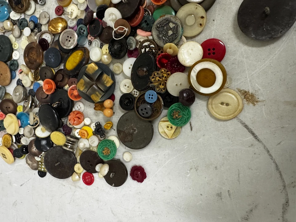 Large Estate Vintage Button Lot Antique - Image 2 of 4