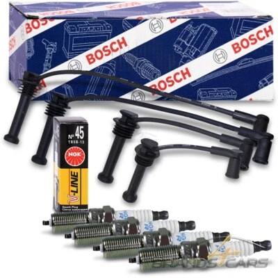 BOSCH ZÜNDKABELSATZ +4x NGK ZÜNDKERZE FÜR FORD B C-MAX FIESTA FOCUS MONDEO VOLVO - Bild 1 von 4