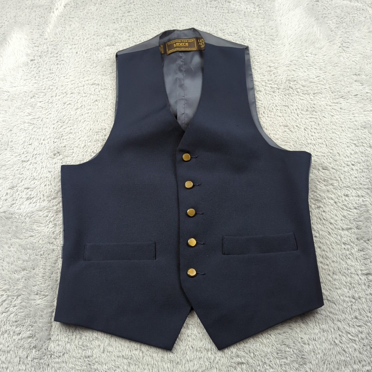 Levi's Action Suit リーバイス ジャケット&ベスト セット L Vintage Levis Action Suit Vest Mens 36 PTP Navy Blue Button