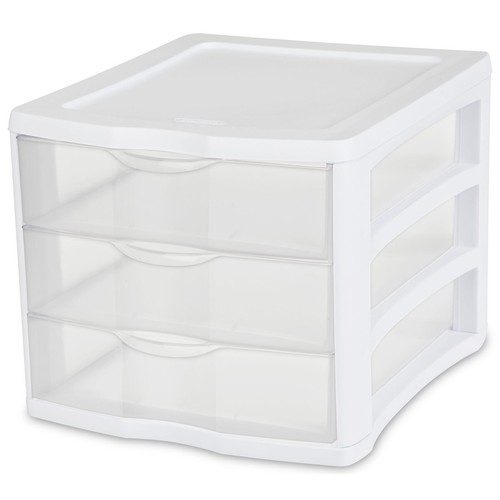 3 Drawer Unit Plastic Cabinet Organizers Countertop Storage Box Bin Dorm 4 Pack - Picture 2 of 11