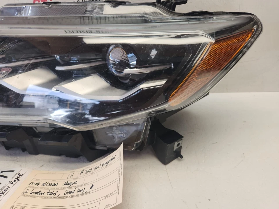 2 pestañas rotas 2017 2019 Nissan Rogue conductor izquierdo doble faro LED OEM AW67771 Foto 2 de 4