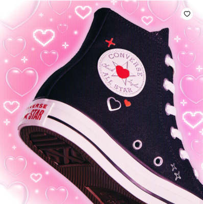 【a♡】 NEW Women CONVERSE Hearts Valentines Valentine's Day CTAS Hi Love