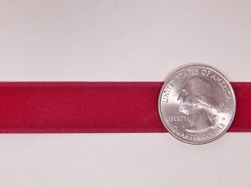 VINTAGE RIBBON ROLL Van's Floral, Vanticement, Dark Red Velvet , 11 yds X 5/8" - Picture 4 of 5