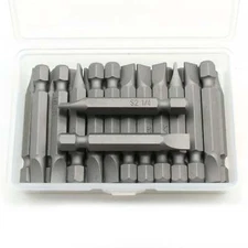 TMAX 25-50pc Slotted Flat Impact Ready Screwdriver Insert Bits Hex Shank