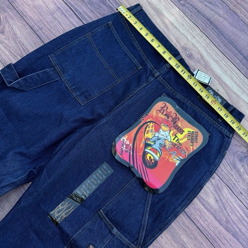 Vintage Y2K Baggy Jeans Wide Leg Carpenter Loop Skate Jeans RB Streetwear 40x34 - Picture 6 of 8