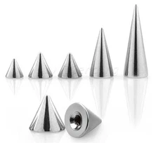 10pcs. Steel Spike End Replacement Barbell Labret Horseshoe Body Jewelry Parts