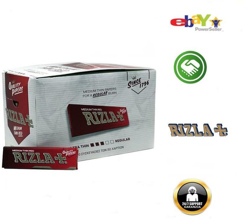 2500 x opuscoli standard Rizla cartina rosso carne 50 opuscoli - Foto 1 di 3