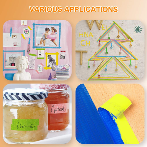 Colored Masking Tape, 6 Rolls 21.87Y x 0.59 Craft Labeling Tape for DIY & Office - Picture 7 of 12