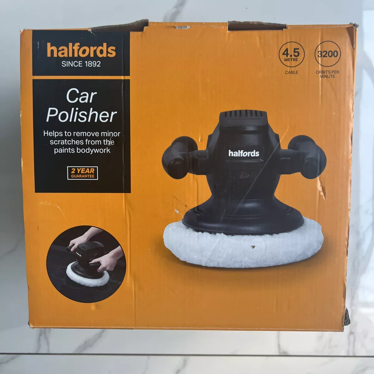 Polisseur de voiture Halfords. Dans sa boite d origine avec instructions UTIL