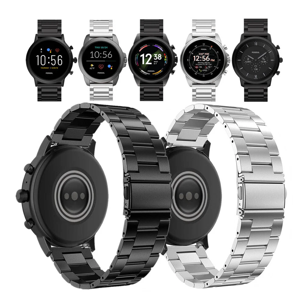 22mm stainless steel watch band fossil cheap
