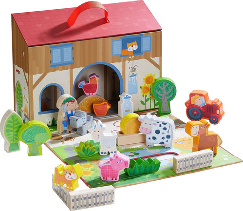 Play World at The Farm Play Set - Barn and Animal Farm Toys for Toddlers 1-3,...